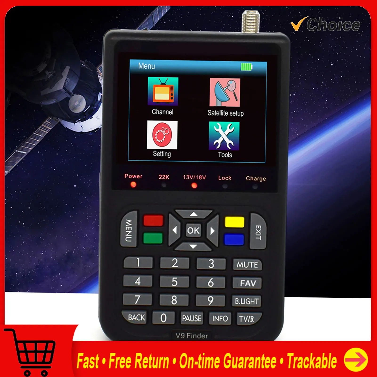 

V9 Finder Digital Satellite Finder LCD Satellite Finder Meter Satellite Finder 3.5 inch LCD Digital Display Satellite Television