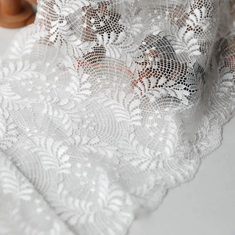 1 Meter 24cm wide White Soft Cloth Lace Fabric DIY Underwear Bra Clothing Elastic Lace Trim Decorate Accessories Ribbon Lace