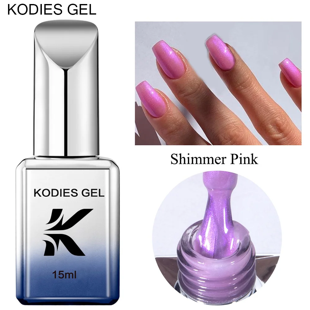 

KODIES GEL Aurora Chrome Gel Nail Polish 15ML Shimmer Shine Semi Permanent UV Gel Nail Varnish Pearl Shell Platinum Gel Polish