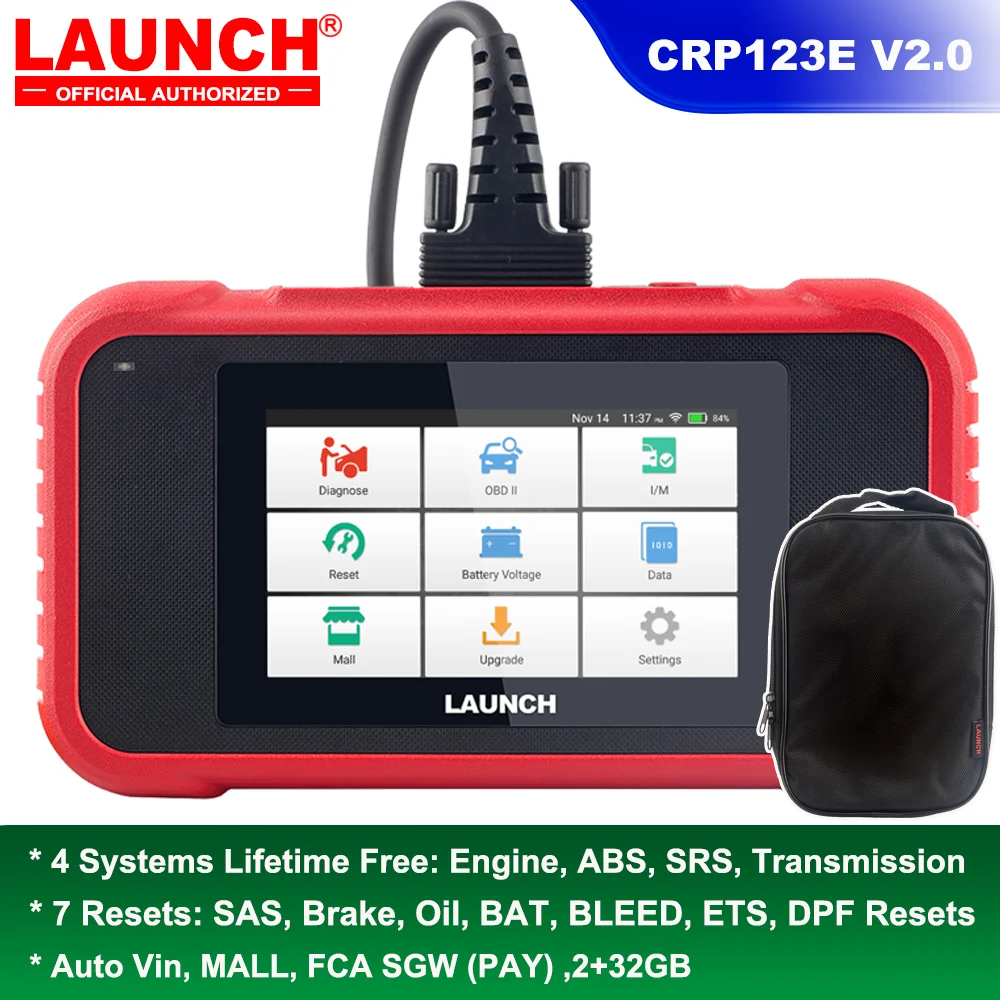 

LAUNCH CRP123E CRP123I V2.0 ENG ABS SRS Transmission system 7 Reset Lifetime Free Clear Code OBD Scanner Car Diagnostic Tools