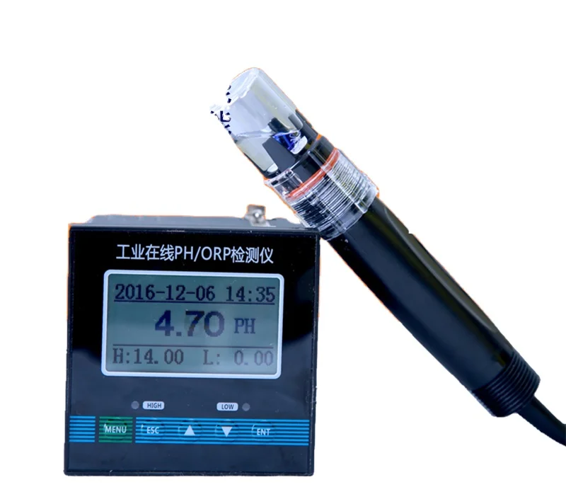 Industrial on line ph meter tester electrode probe for sewage ph ing sensor meter 4-20ma controller+5m 10m 15m electrode