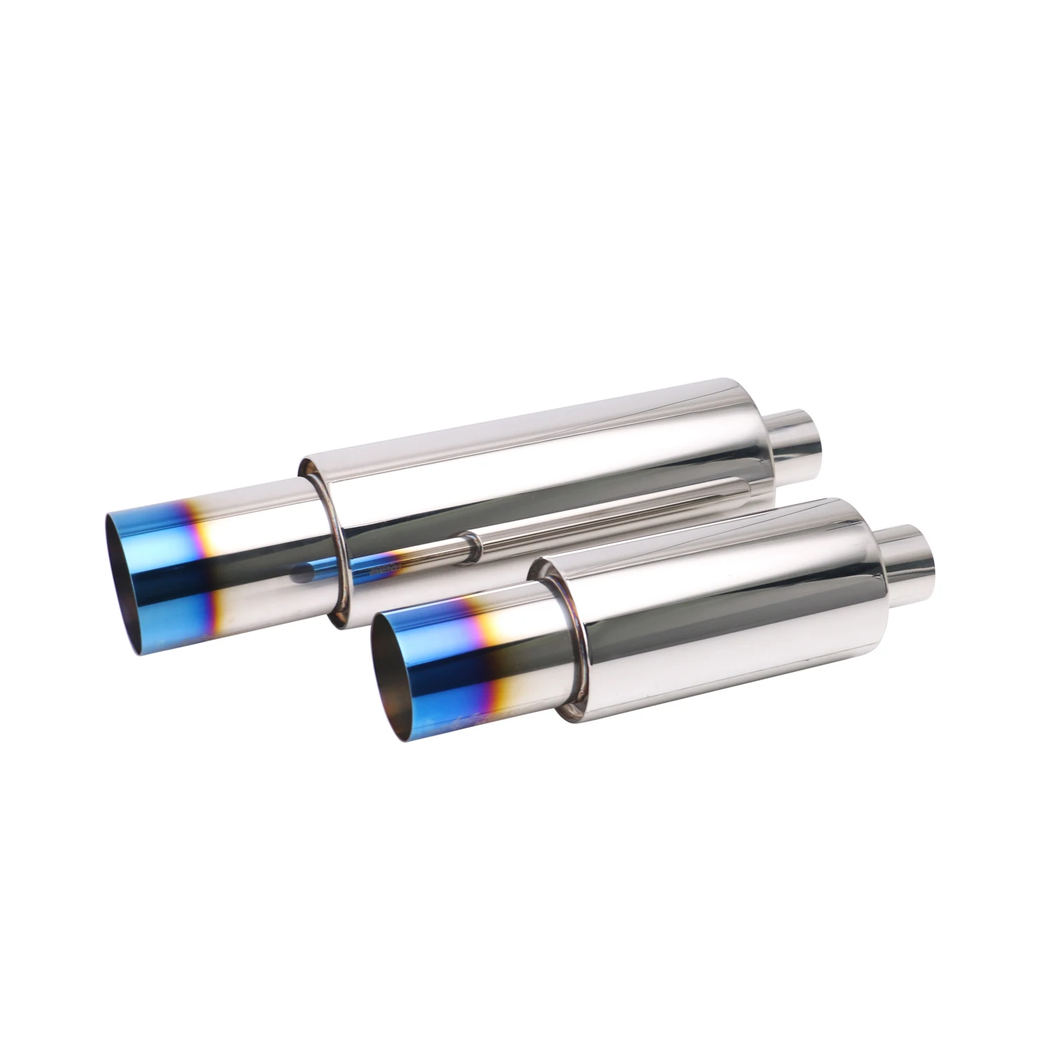 

Burned Blue Exhaust Pipe 2'' 2.5'' 3'' Inlet Great Sport Muffler Car Stainless Steel Race Car Tube Nozzles 1mm Thickness