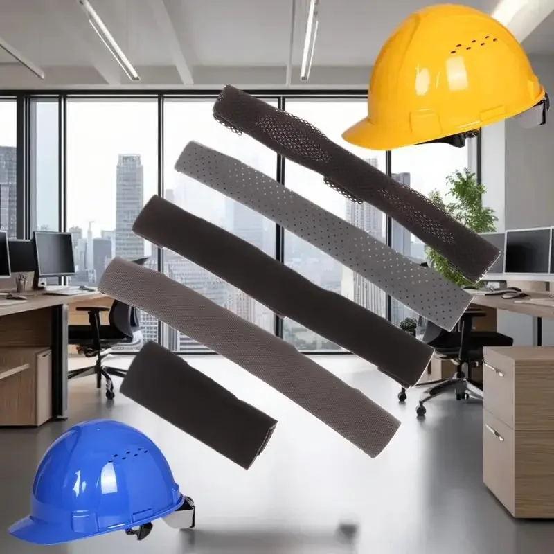 حزام عصابة رأس بوسادة هوائية باللون الرمادي والأسود، قطعة واحدة من بطانات إسفنجية للقبعة الصلبة، أداة خوذة عالمية مضادة للتعرق #3