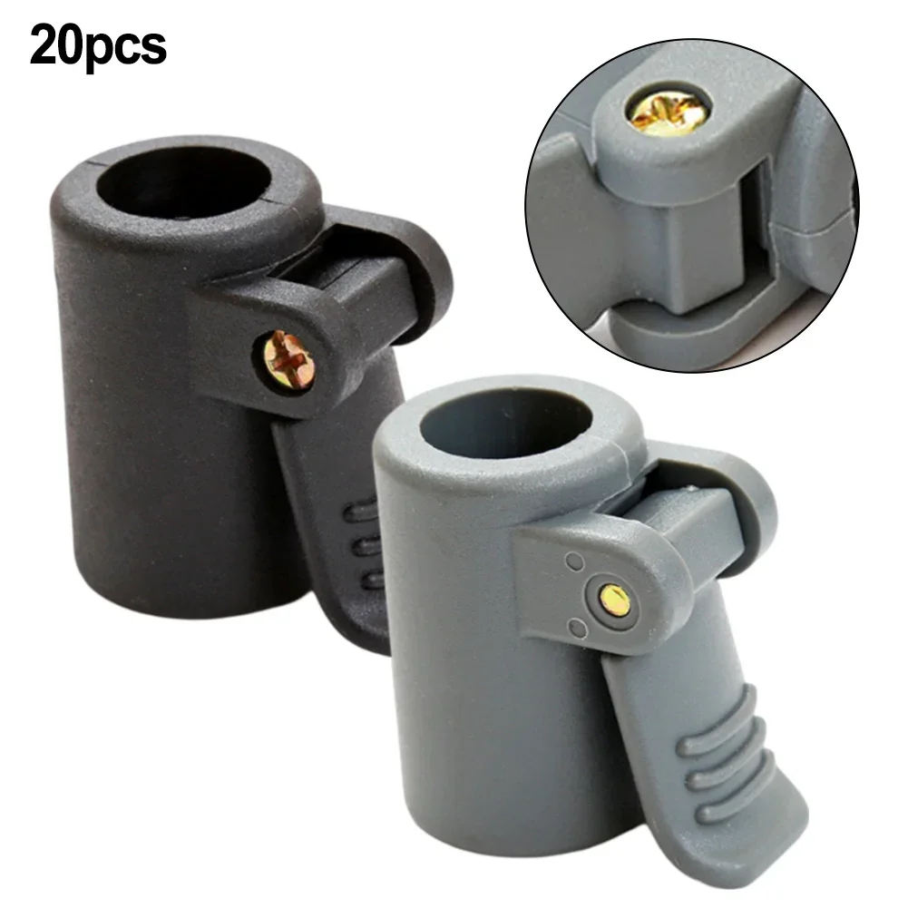 

20pcs Tent Pole Connector Camping Tent Awning Pole Adjuster Clamp Grip 16mm To 19mm Tent Accessories Wear-resistant Strong Parts