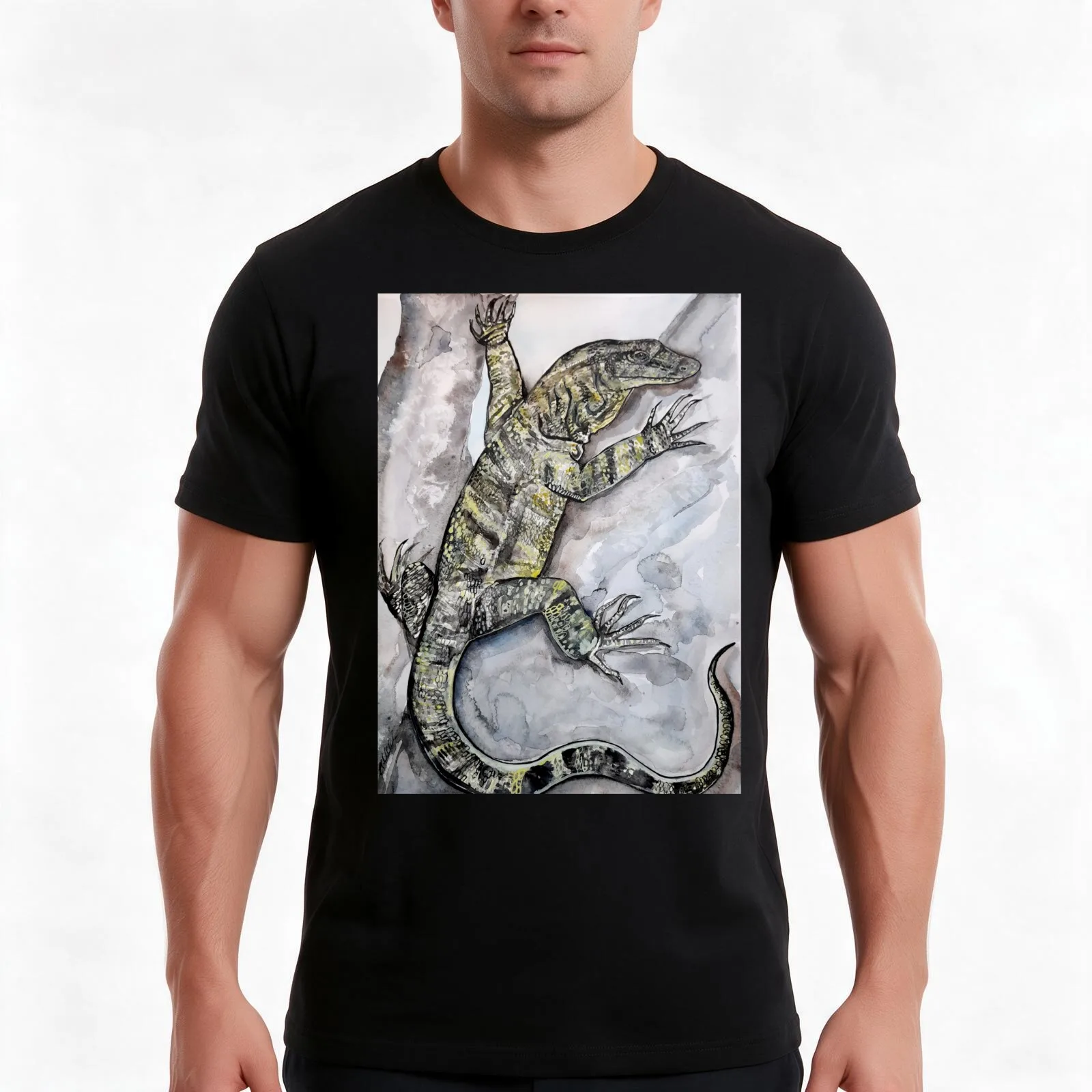 Australian Monitor Lizard aka the Goanna Climbing higher T-Shirt Summer Casual Cotton Tee Oversized Streetwear Tops