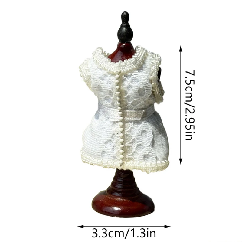 Suporte de Exibição para Manequim de Roupas de Renda Miniatura para Casa de Bonecas 1/12, Cabide para Bonecas, Decoração de Cena de Costura, Brinquedo
