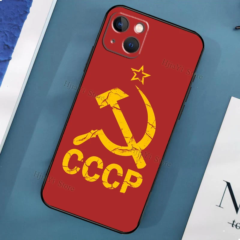 Soviet Union USSR CCCP Flag Case on For iPhone 11 12 13 Pro Max Mini X XR XS Max 6 7 8 Plus SE 2020 Phone Back Cover