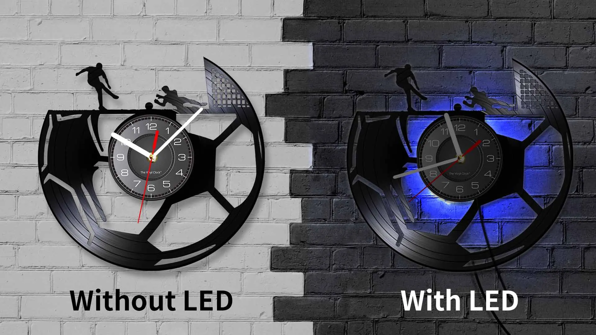 Football vinyl record wall clock