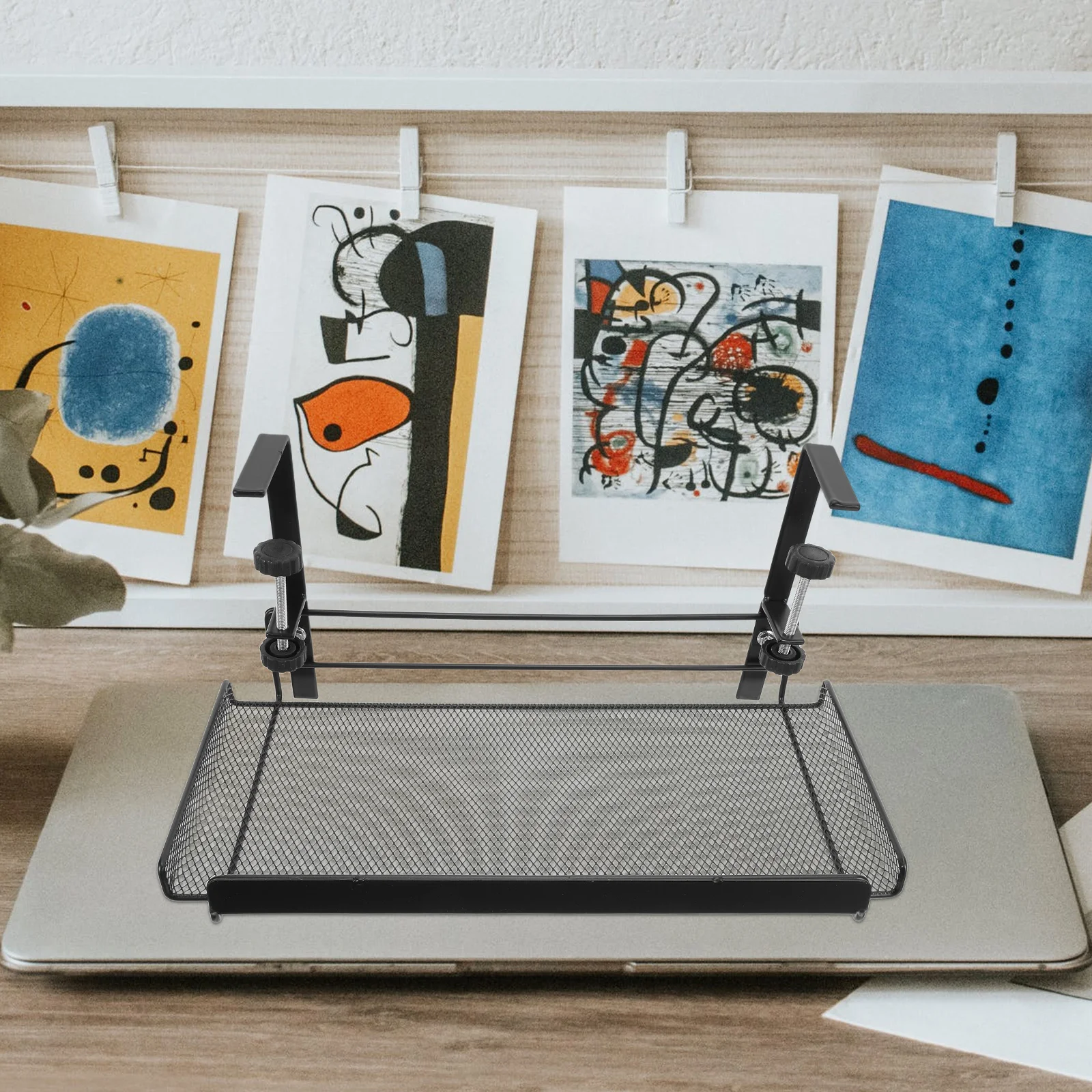 

Under Basket For Papers Heavy Duty Carbon Steel Clamp On Desk Storage Basket Cable Tidy Tray For Office Desk