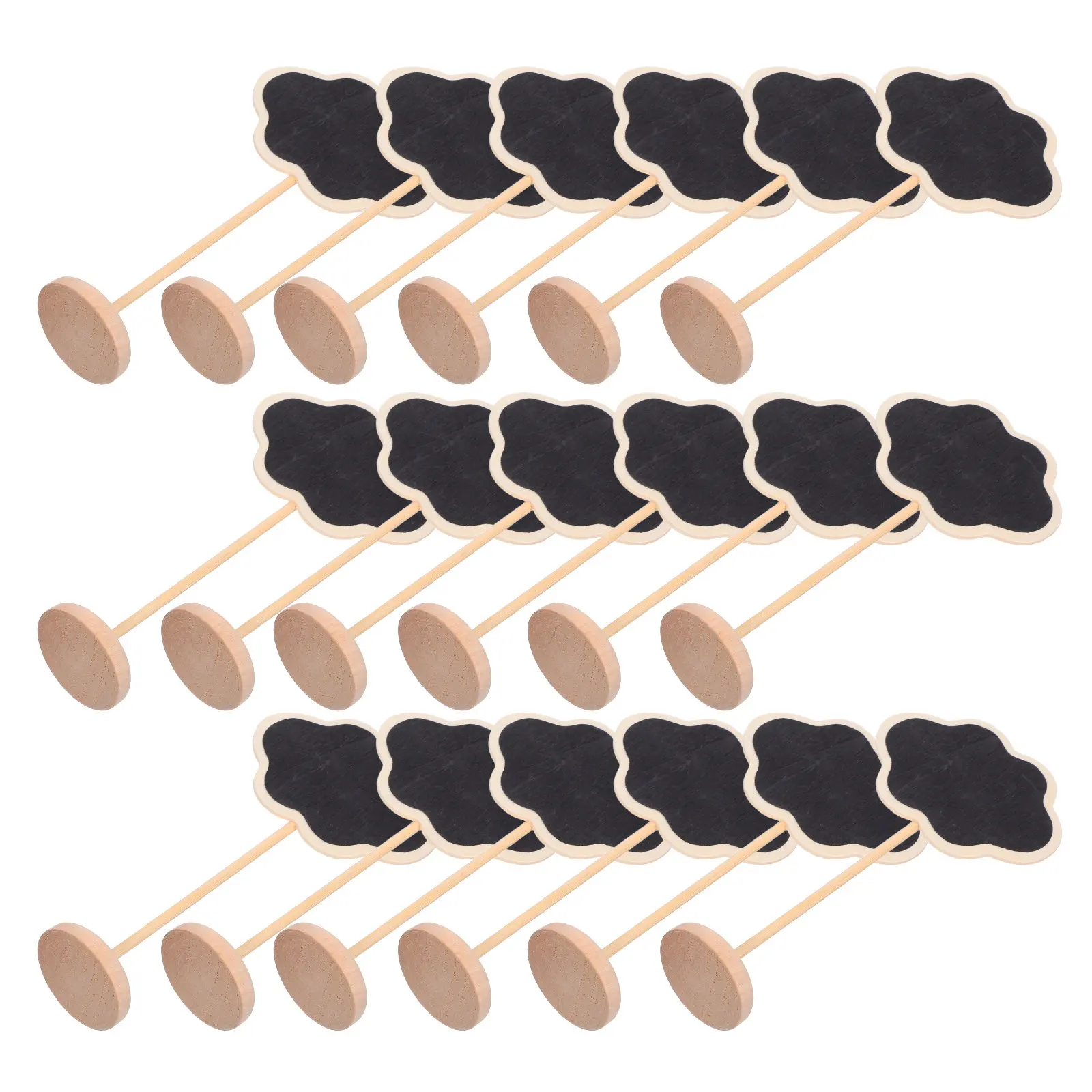 20Pcs Mini Chalkboard Message Board Rustic Wooden Frame Compact Design Tabletop Memo Board for Kitchen Cafe Office Notes Menus