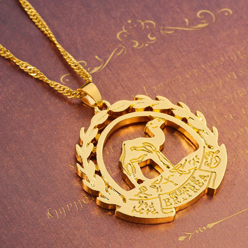 Fashion Eritrea Map Camel Animal Hollowed-Out Pendant Necklace Hip-Hop Punk Style Accessory for Women And Men