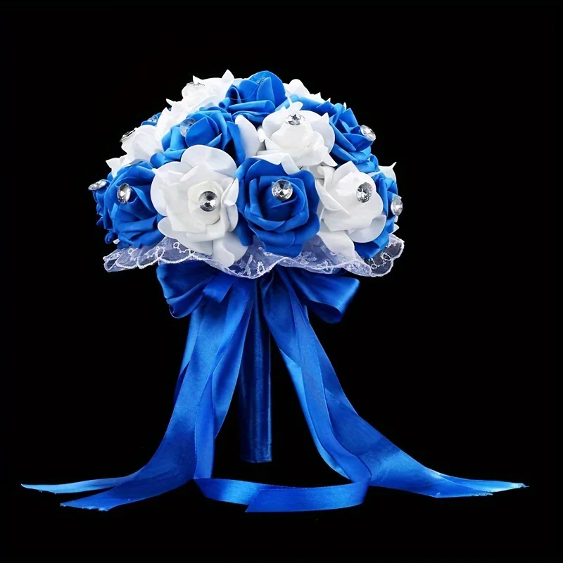 A Bouquet of European and American Creative Bridal Foam Wedding Big Diamond Heart-Shaped Rose Flower Bouquet and Bouquet