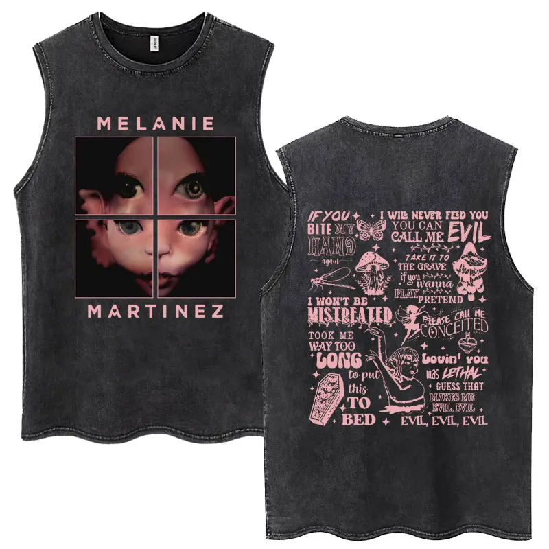 Melanie Martinez The Trilogy Tour Vintage Washed Tops Men Women Sleevless T Shirt High Quality 100% Cotton Oversized T-shirt Y2K