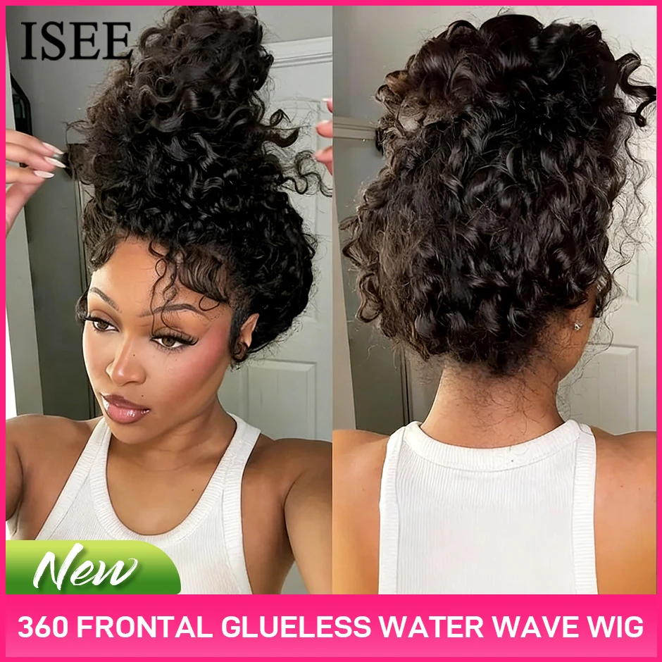 ISEE Hair360 Water Wave Glueless Wig with InvisiFit Strap Malaysian Water Wave Wear Go Wig With Draw-string 100% Human Hair
