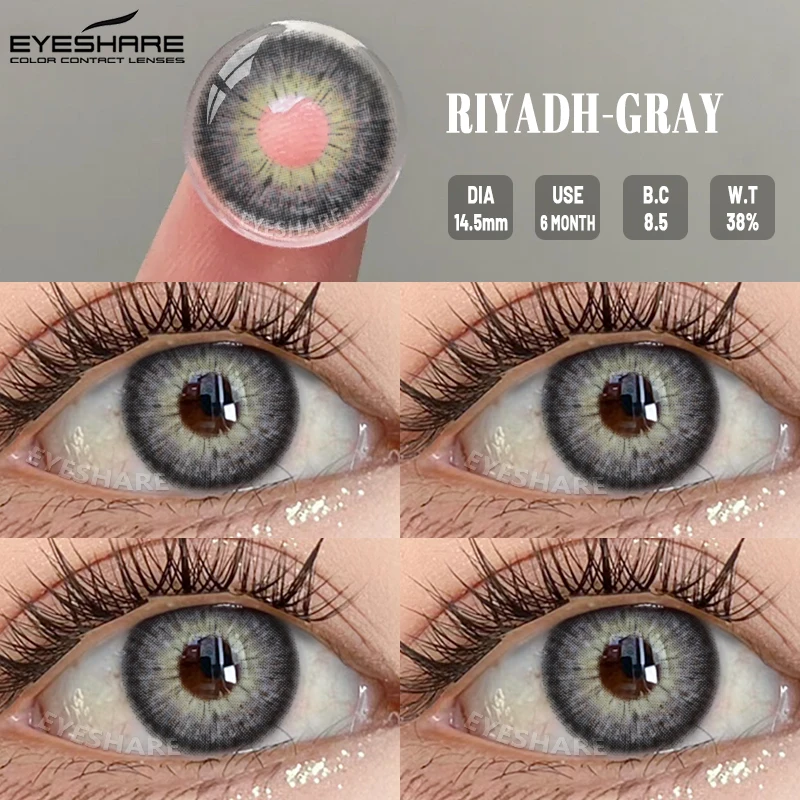 EYESHARE 1 Paar NEUE farbige Pupillen-Make-up, schwarze Farbkontaktlinsen, Schönheit, Frauen, farbige Schüler, Kosmetik, schwarze natürliche Pupillen