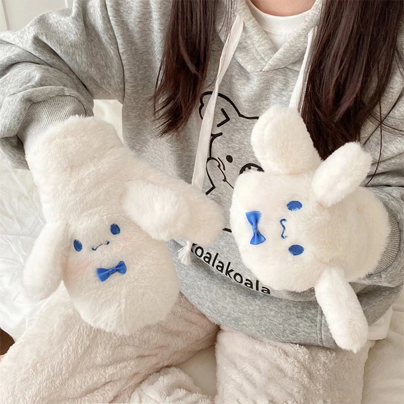 

Милые перчатки Sanrio в стиле аниме, теплые плюшевые ветрозащитные плотные перчатки в стиле японского аниме, Универсальные перчатки для девушек, рождественские подарки