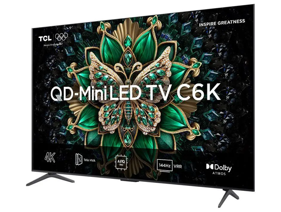 تلفزيون ذكي 65 TCL 4K UHD MiniLED 65C6K 120 هرتز تلفزيون جوجل AiPQ مساعد جوجل 4 HDMI 2 USB