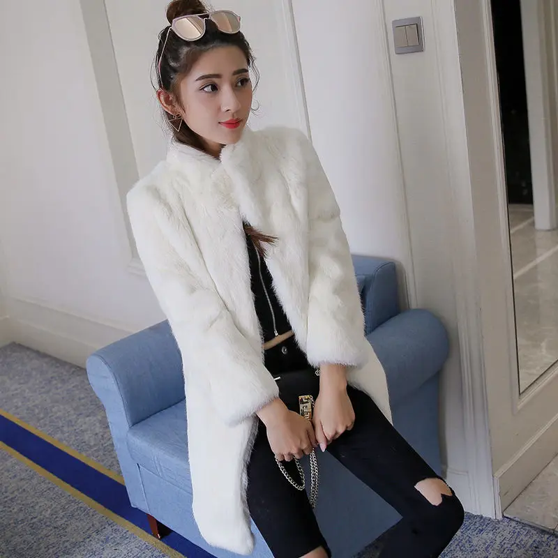 الشتاء في الهواء الطلق المرأة معطف الباردة أعلى أرنب الفراء الستر الدافئة حقيقية أرنب الفراء معاطف سيدة الجودة الطبيعية معطف الفرو الحقيقي #3