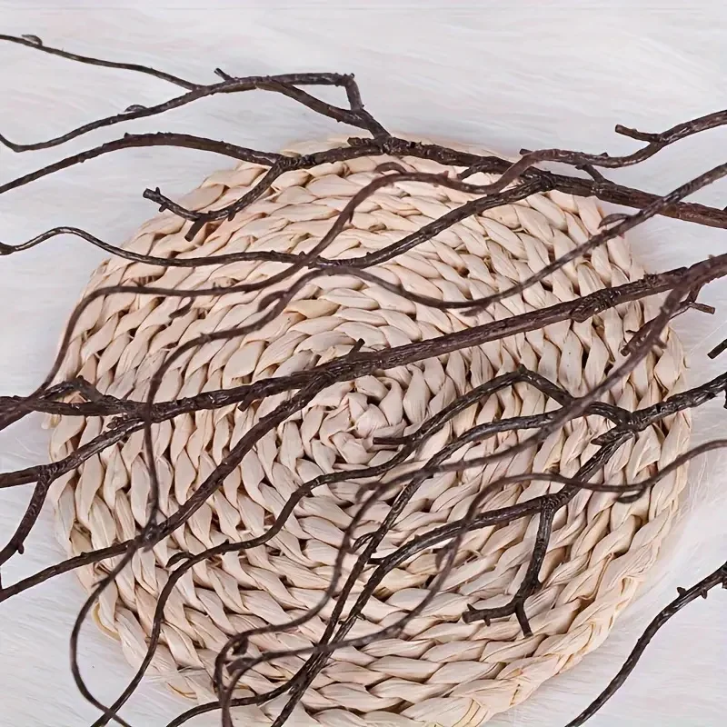 Künstlicher getrockneter Zweig, Rattan-Blumendekoration, 4 Gabeln, künstliche Blumenstiele, künstliche Blumen aus Kunststoff für DIY, Hochzeit, Zuhause, Zimmer, Tisch – Detail 6