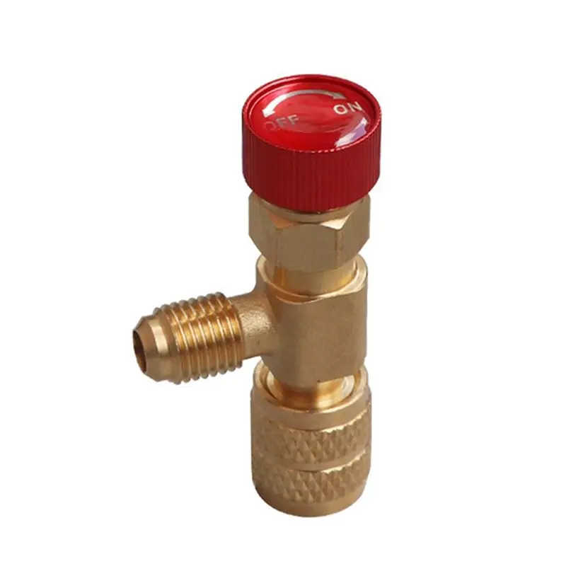 A93Z R22 R410 AC Valve 1/4 Inch Filler Joint A/C Refrigerant Valve Air Conditioning Repair And Fluoride Safety Adapter Easy Inst