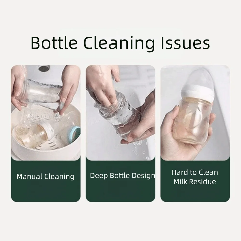 

Портативный силиконовый очиститель соломы для детских бутылочек, гибкие щетки, набор щеток для чистки с длинной ручкой, водонепроницаемая щетка для бутылочек для дома