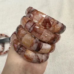 9*13mm Natural Crystal Bracelet Red Glue Flower Bracelet Fire Crystal Quartz Bracelet Fashion Jewelry For Women Gift Wholesale