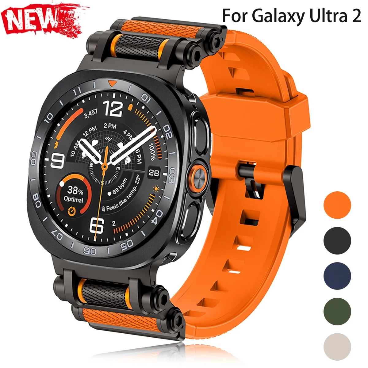 Case + Strap for Samsung Galaxy Watch Ultra 2 47mm Metal Cover Shell Silicone Band for Galaxy Ultra 2026 Man Sport Bracelet Kit