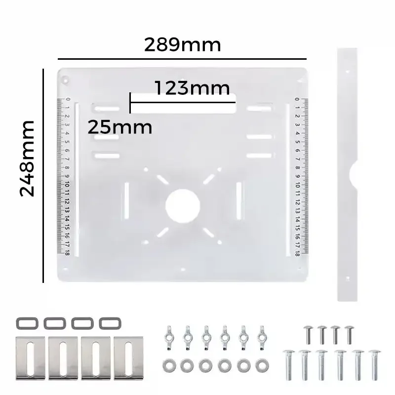 Placa inferior de corte acrílico de 8 mm de espesor 45/ °   90 °   Máquina cortadora de Gong de tamaño, tablero invertido, herramientas manuales de respaldo ajustable