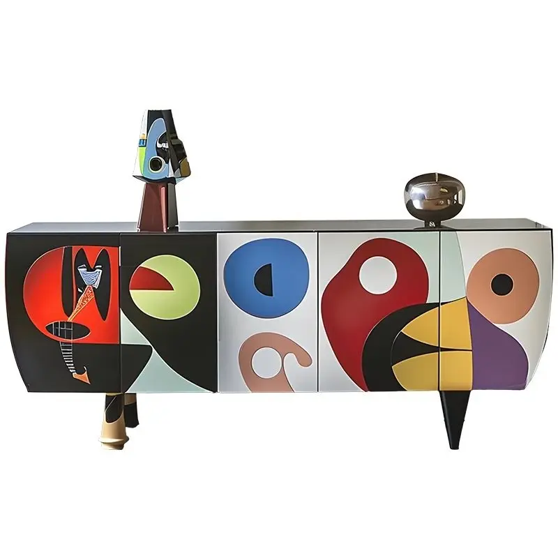 

Original Designer TV Cabinet, Dopamine Art Painting Living Room Storage Furniture