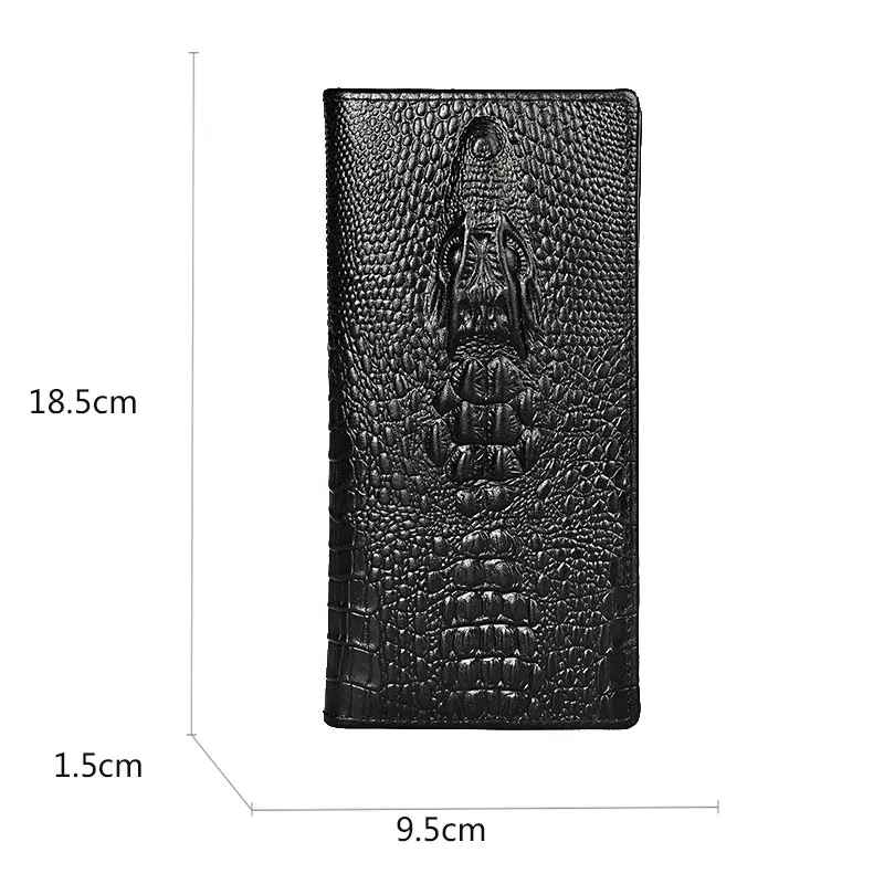 New Short Men Wallets Genuine Leather Luxury Brand Card Holder Male Purse Photo Holder Crocodile Pattern Small Men\'s Wallet