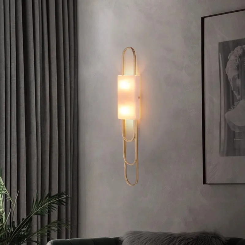 

Nordic Design Marble Bedroom Wall Lamp Lights for Home Hotel Villa Room Decoration