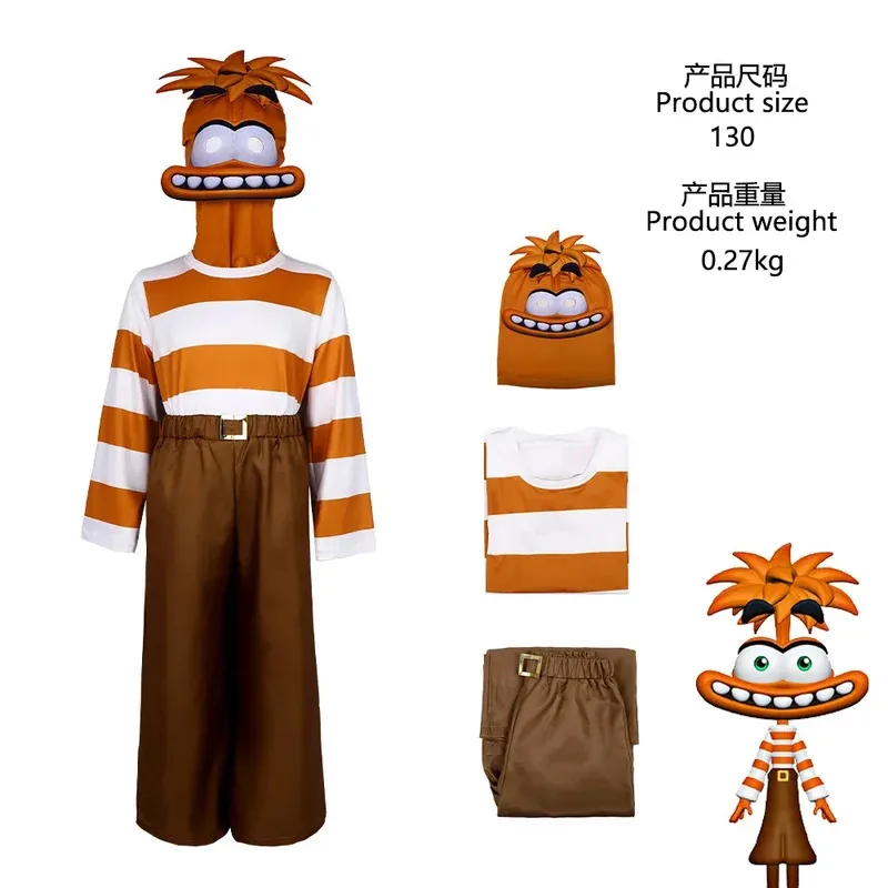 CyInside Out 2 Cosplay Anime Personagem de desenho animado Alegria Ansiedade Disgust Traje Adulto Crianças Halloween Dance Wear Cosplay Máscara de fantasia