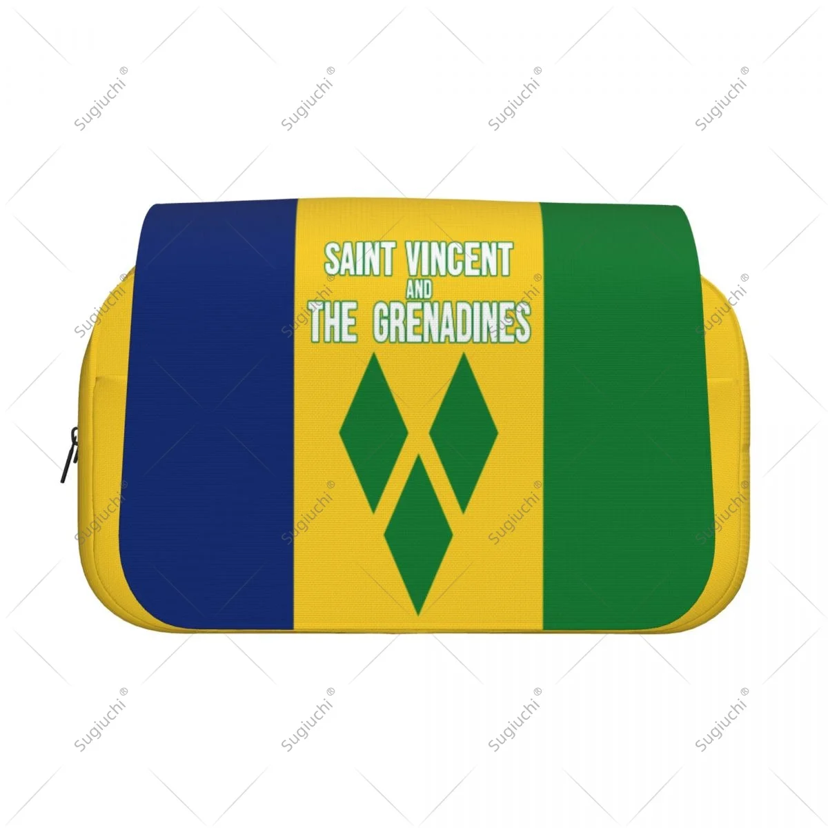 Pencil Case Scissors Bags 3D Saint Vincent And The Grenadines Flag Double-layer Oxford Cloth Stationery Storage Pen Box Case