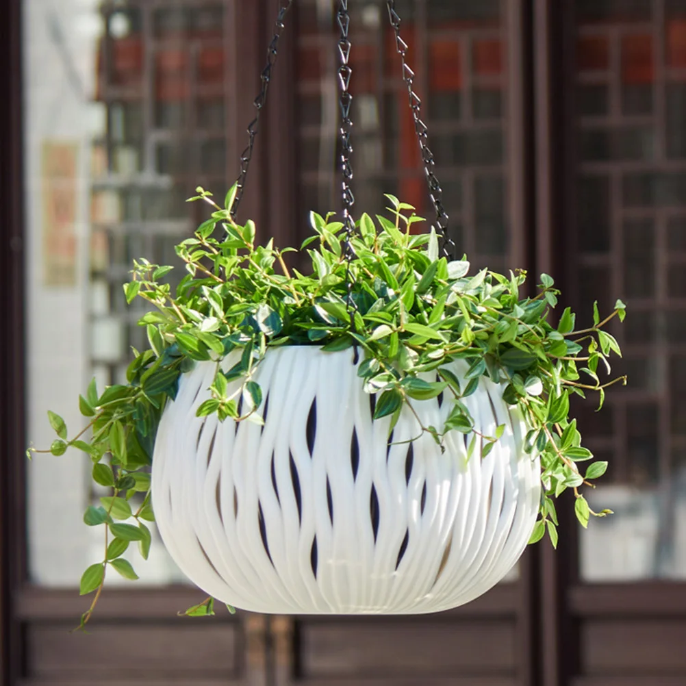 

Imitation Rattan Hanging Basket Flower Pot Wall Pots Metal Bonsai Planter Holiday Succulents Vase Ceiling