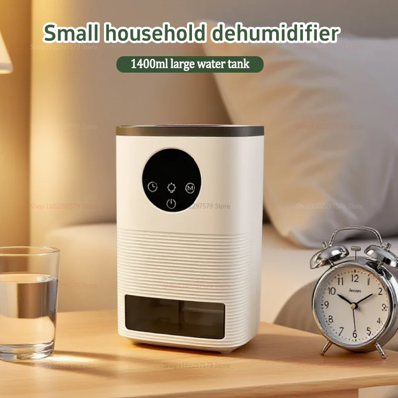 

Портативный бытовой осушитель воздуха для дома, небольшой размер, автоматическое отключение, цифровой дисплей, безопасный поглотитель влаги для домашнего шкафа, спальни