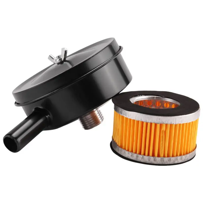 A74E-3X Air Compressor Intake Muffler 20Mm Thread Metal, With 6Pc Spare Filter For Admitting Port Pneumatic Parts
