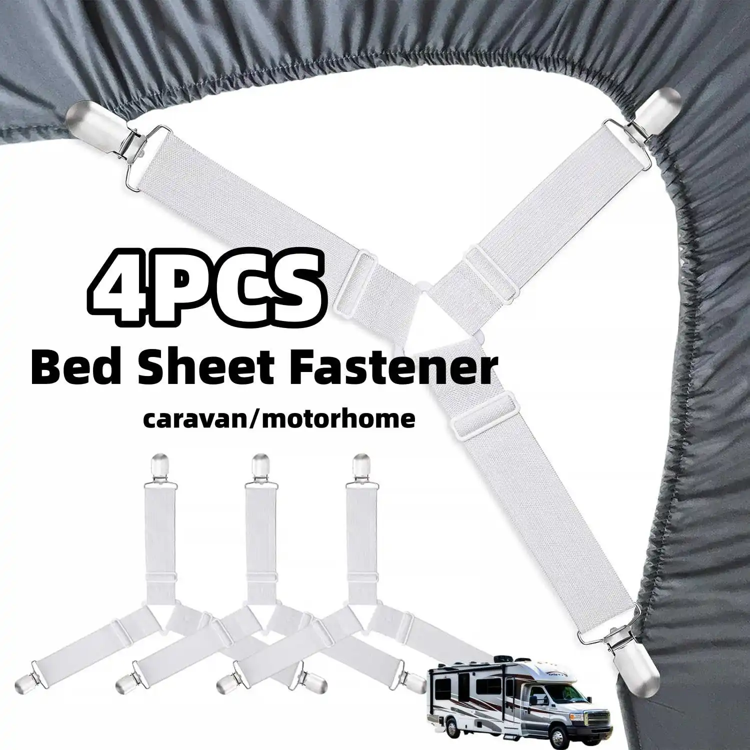 

4Pcs RV Bed Sheet Fastener Mattress Suspender Blanket Holder RV Interior Clamp Fastener Accessories For Caravan Motorhome