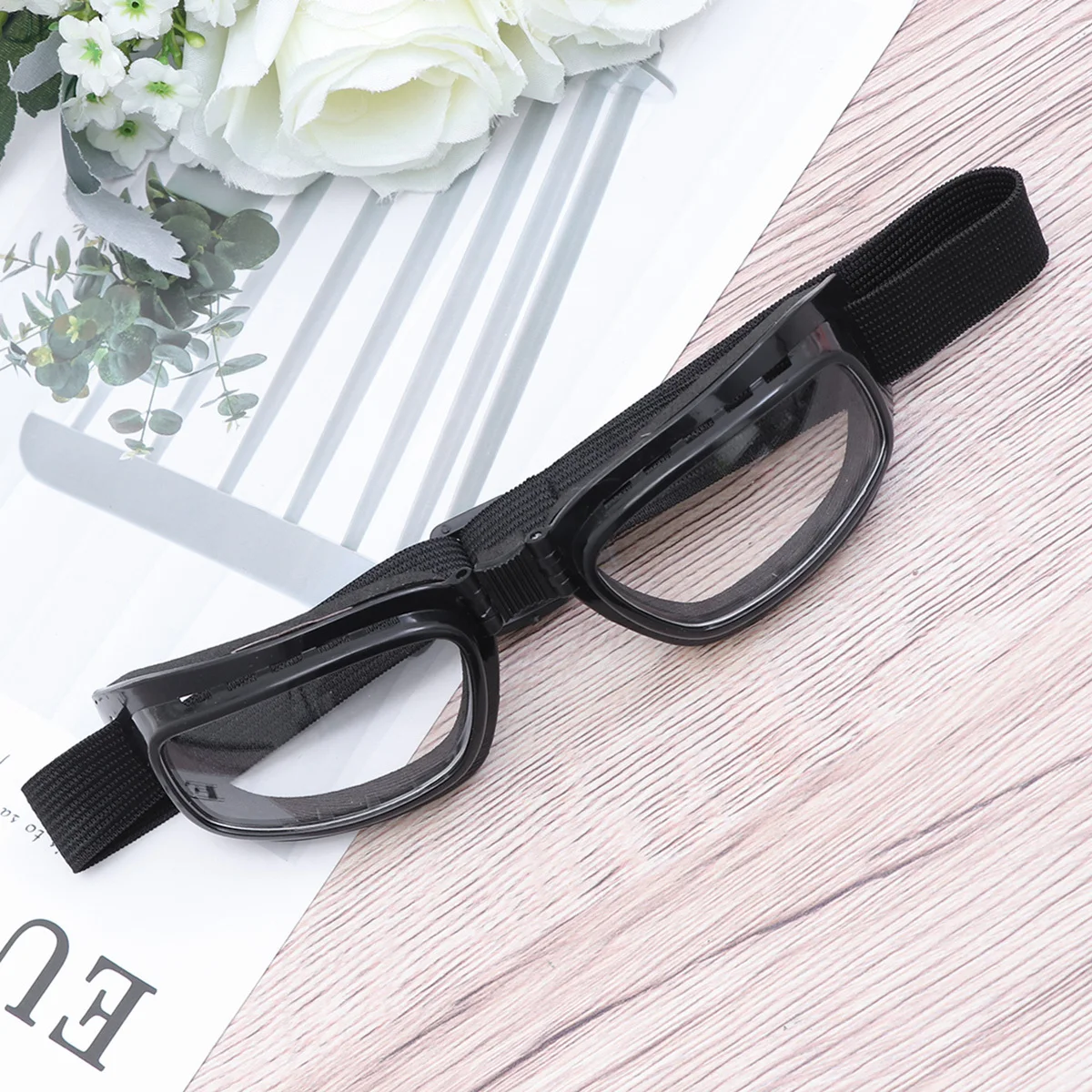 نظارات حماية للدراجات النارية بإطار أسود وعدسة شفافة بطبقة مزدوجة للكمبيوتر مضادة للضباب ومضادة للأشعة فوق البنفسجية نظارات واقية للتزلج وركوب الدراجات في الهواء الطلق #2