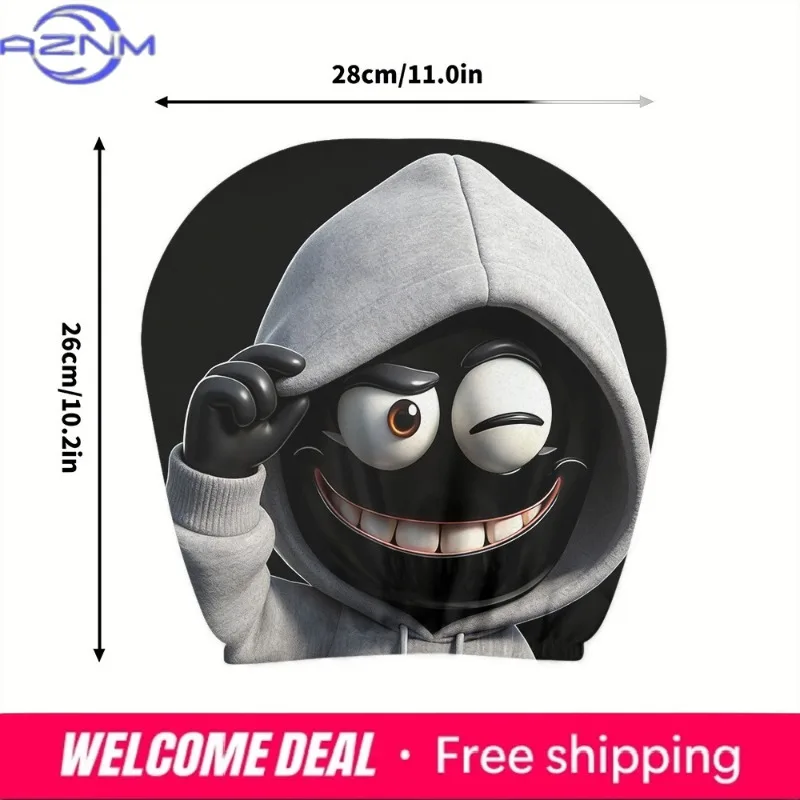 Cartoon Funny Character Pattern Car Headrest Covers 2Pcs All Season Washable Easy Installation Removable Stylish Funny Auto