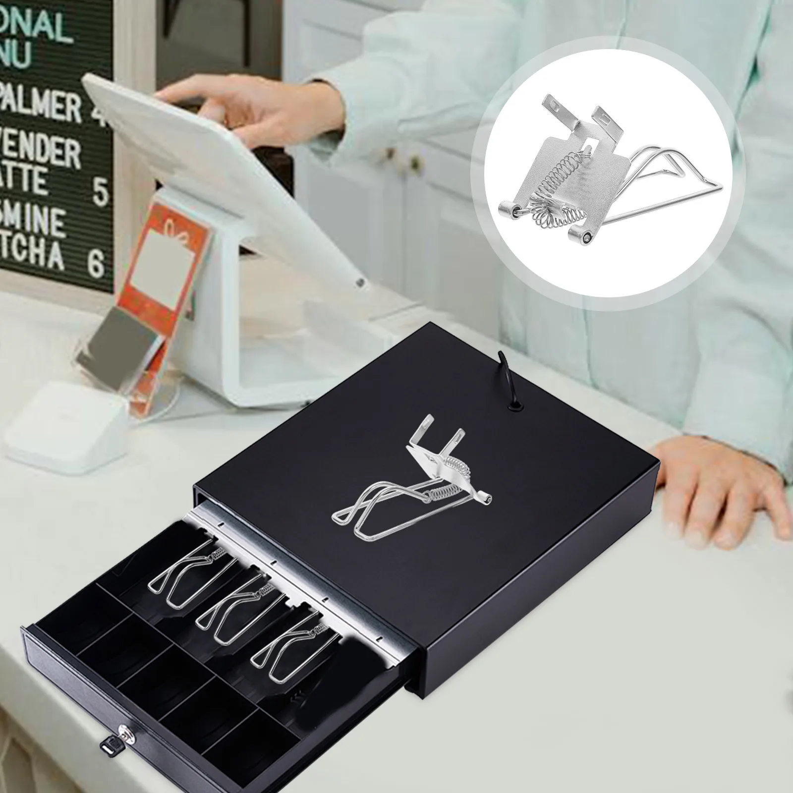 

Cash Tray Clip Metal Bill Holder For Small Businesses Secure Fit Reusable Cash Drawer Clips Registers Accessories Folder