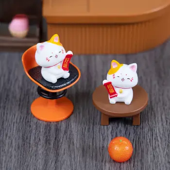 st Lucky Zhaocai Cat Fortune Cat Figure samlarobjekt Fortune Decor Ornaments Lucky Cat Minifigure Collection Car Room Dekor 12 best sales Hell cat car - №12