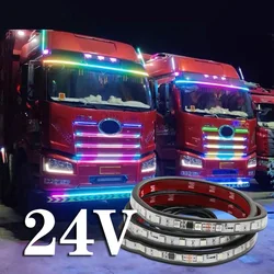 Truck Led Singal Light Night Driving Safety Warning Light Rgb 7 Colorful Flashing Atmosphere Lamp 24V Car Decorative Light