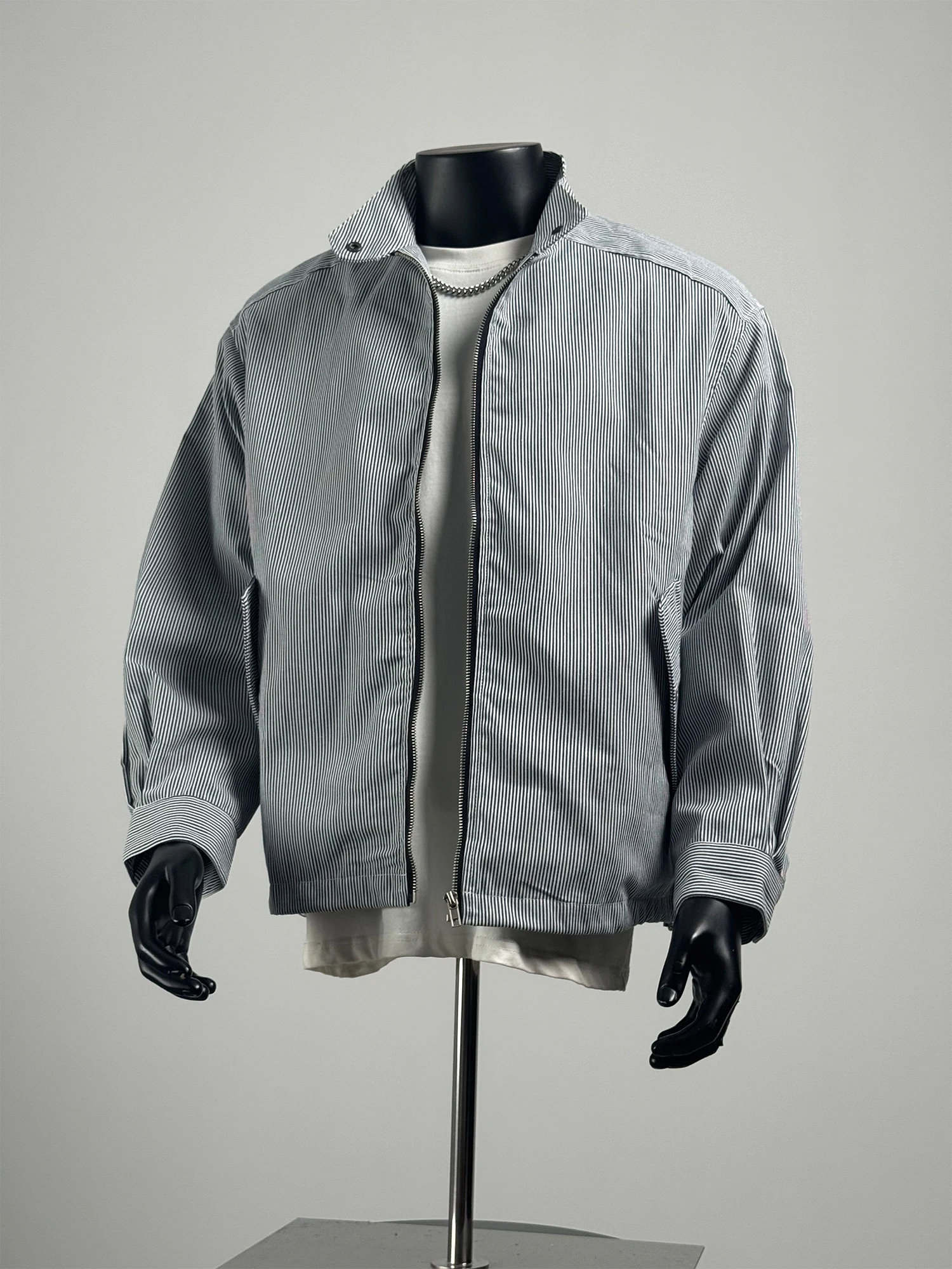 

Японская облегающая рабочая одежда Jaet, мужская свободная универсальная верхняя одежда с воротником-стойкой, повседневная мужская верхняя одежда в стиле ретро с застежкой-молнией