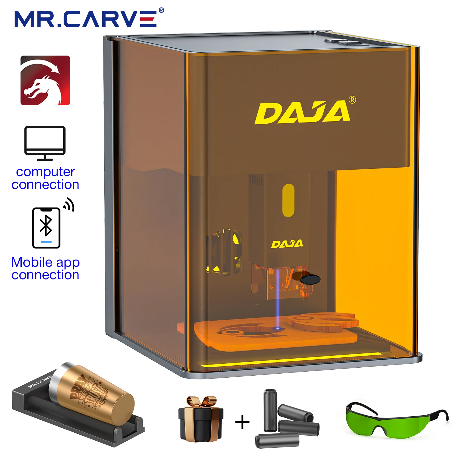 DAJA DJ6 Pro Laser Engraver Portable Mini High Power CNC Cutting Engraving Machine for Metal Wood Acrylic Leather Glass  Plastic