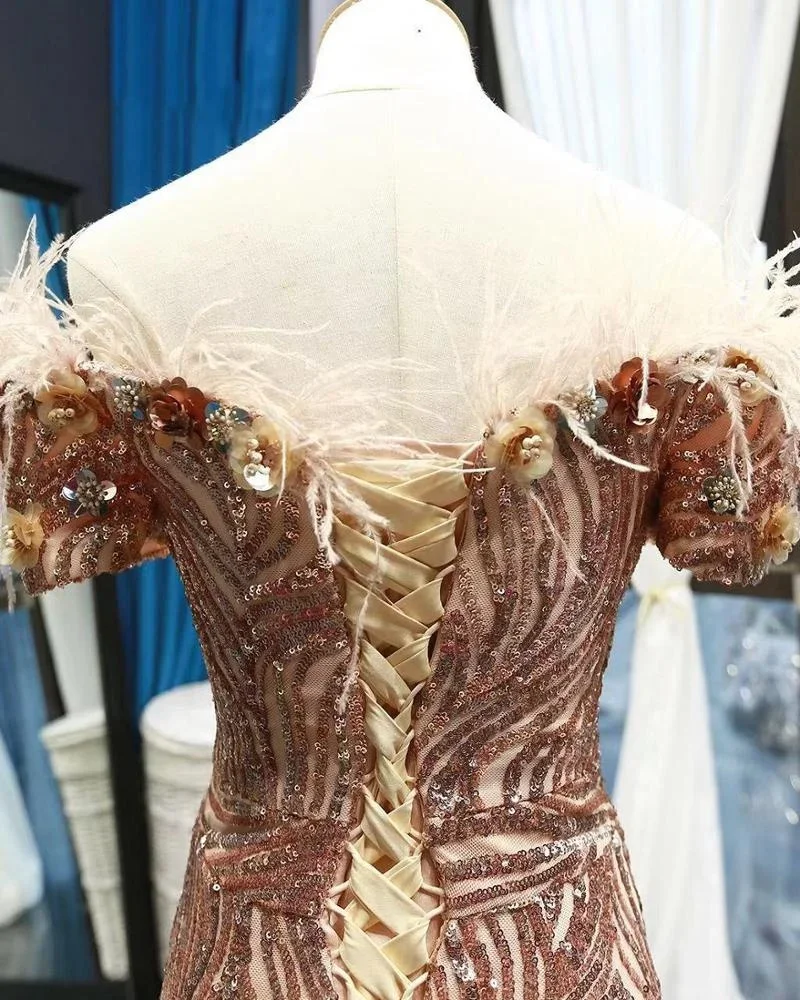 Vestidos de noite formais elegantes feitos sob encomenda da senhora da sereia em Istambul