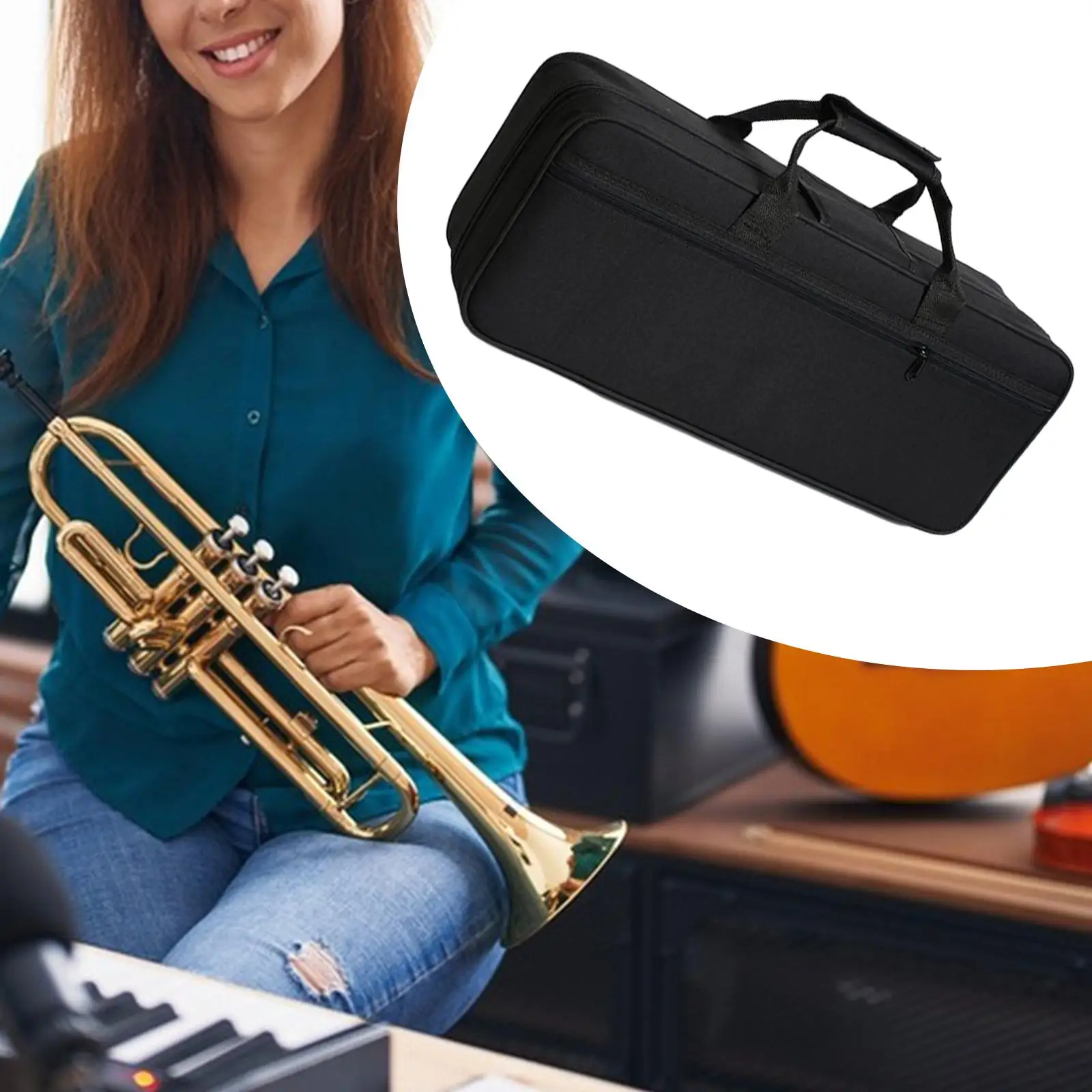 Trumpet Carrying Case Musical Instrument Bag Practical Storage Box Handbag for Daily Practicing Ensembles Concerts Musicians