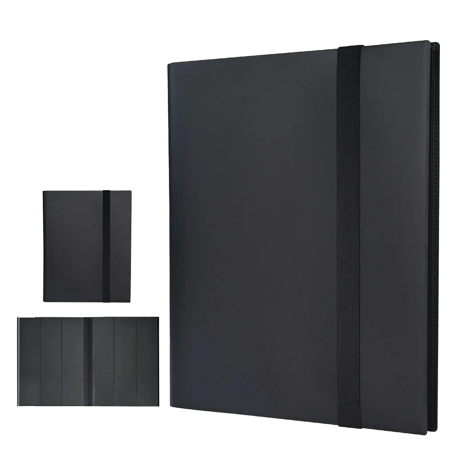 Black 9 Pocket High Quality Trading Card Binder Suitable for Game Cards Baseball Football Cards