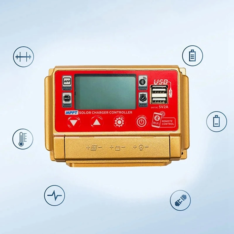 

Hot-A39R-12/24V MPPT Solar Charge Controller Wifi Bluetooth Solar Panel Battery Smart Regulator