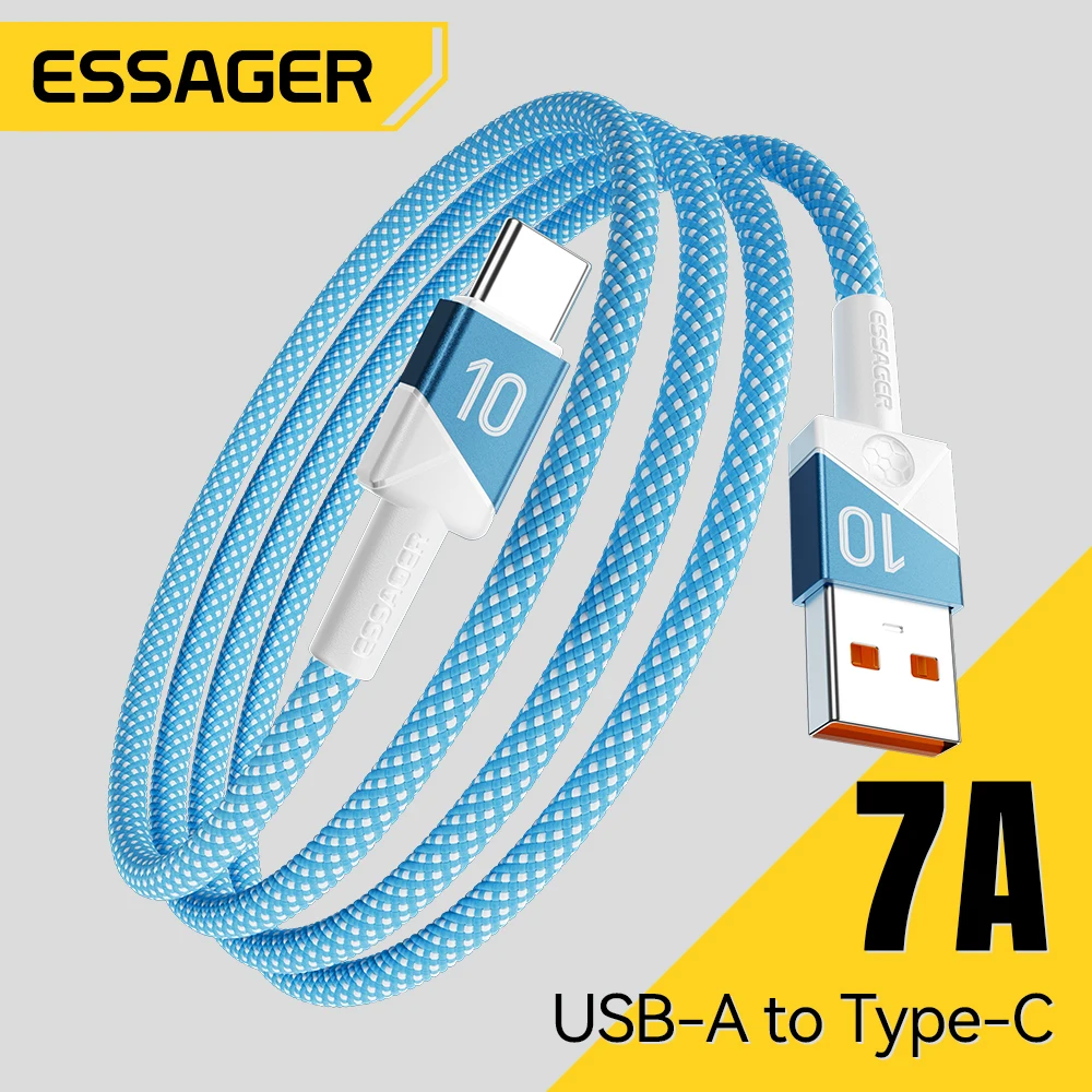 

ESSAGER 100W 7A USB Type C Кабель для сверхбыстрой зарядки для Huawei Xiaomi Samsung OnePlus - Шнур цвета футбольной команды