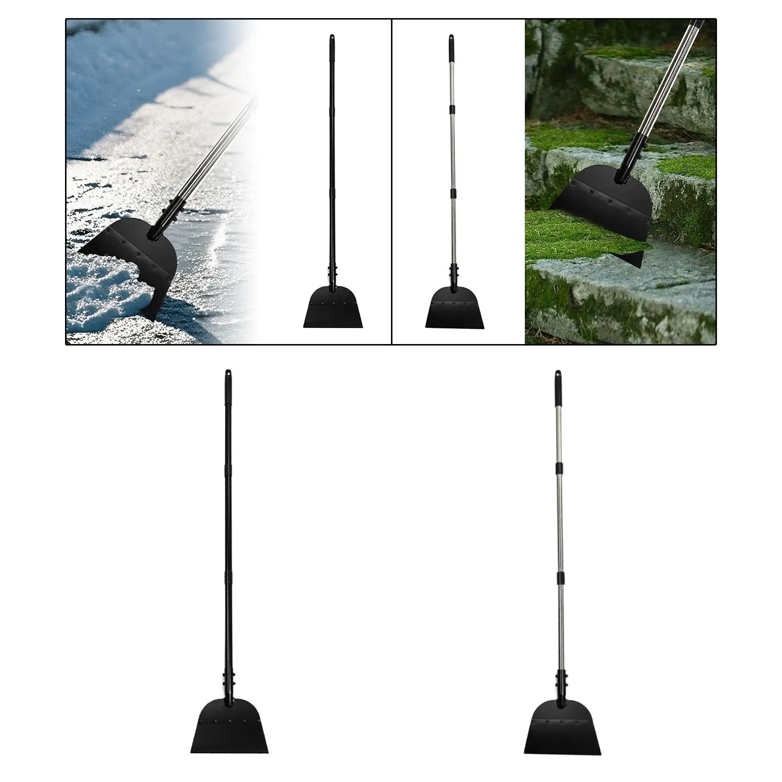 Ice Removal Tool Garden Cleaning Scraper Nonslip Handle Stainless Steel Scraper for Outdoor Lawn Edging Stairs Road Walkway